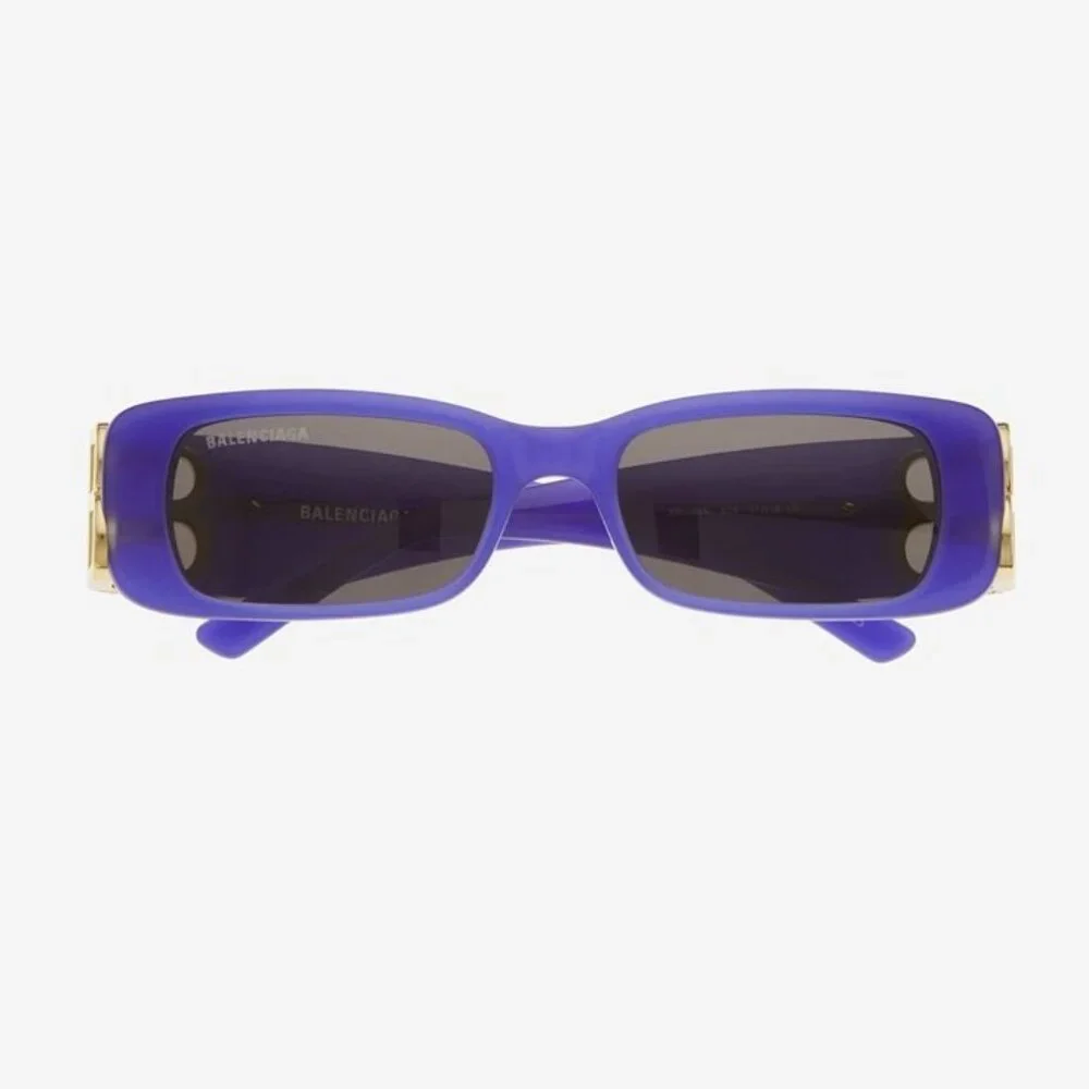 NEW BALENCIAGA DYNASTY MICRO VIOLET SUNGLASSES FEATURING BB LOGO BB0096S 004